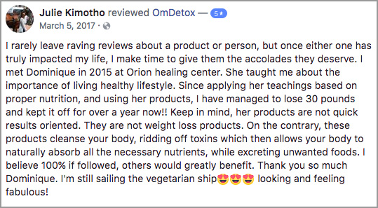 Julie Kimotho OMDetox Client 5-star Review