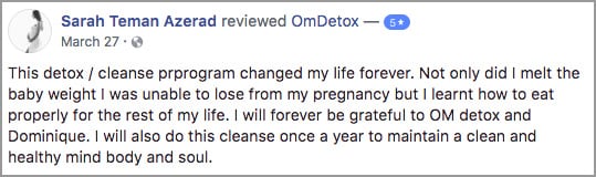 Sarah Azerad OMDetox Client Review 5-star