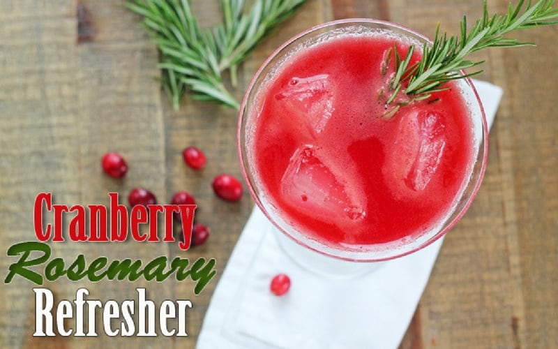 Mocktail recipes - cranberry rosemary Refresher