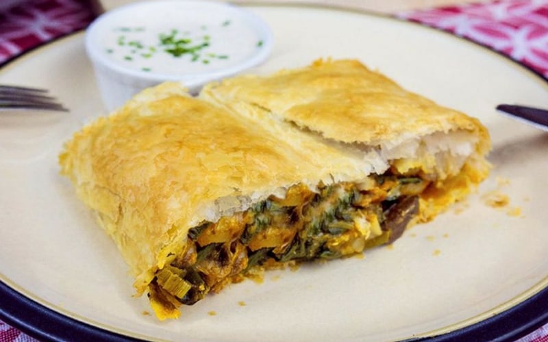 Vegan Christmas Recipes - Savory Smoked Tofu and Mushrooms Strudel