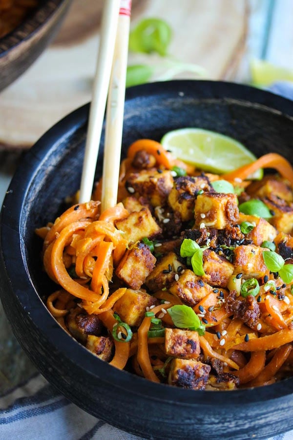 OMDetox Gluten-Free Vegan - Sesame Cashew Tofu Sweet Potato Noodles