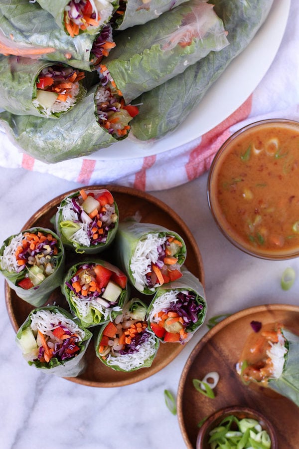 OMDetox Gluten-Free Vegan - Spring Rolls With Spicy Peanut Sauce