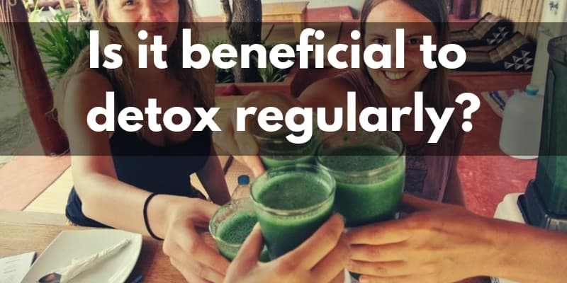Is it beneficial to detox regularly with the 3-day healing detox? Girls holding green smoothies, smiling. 